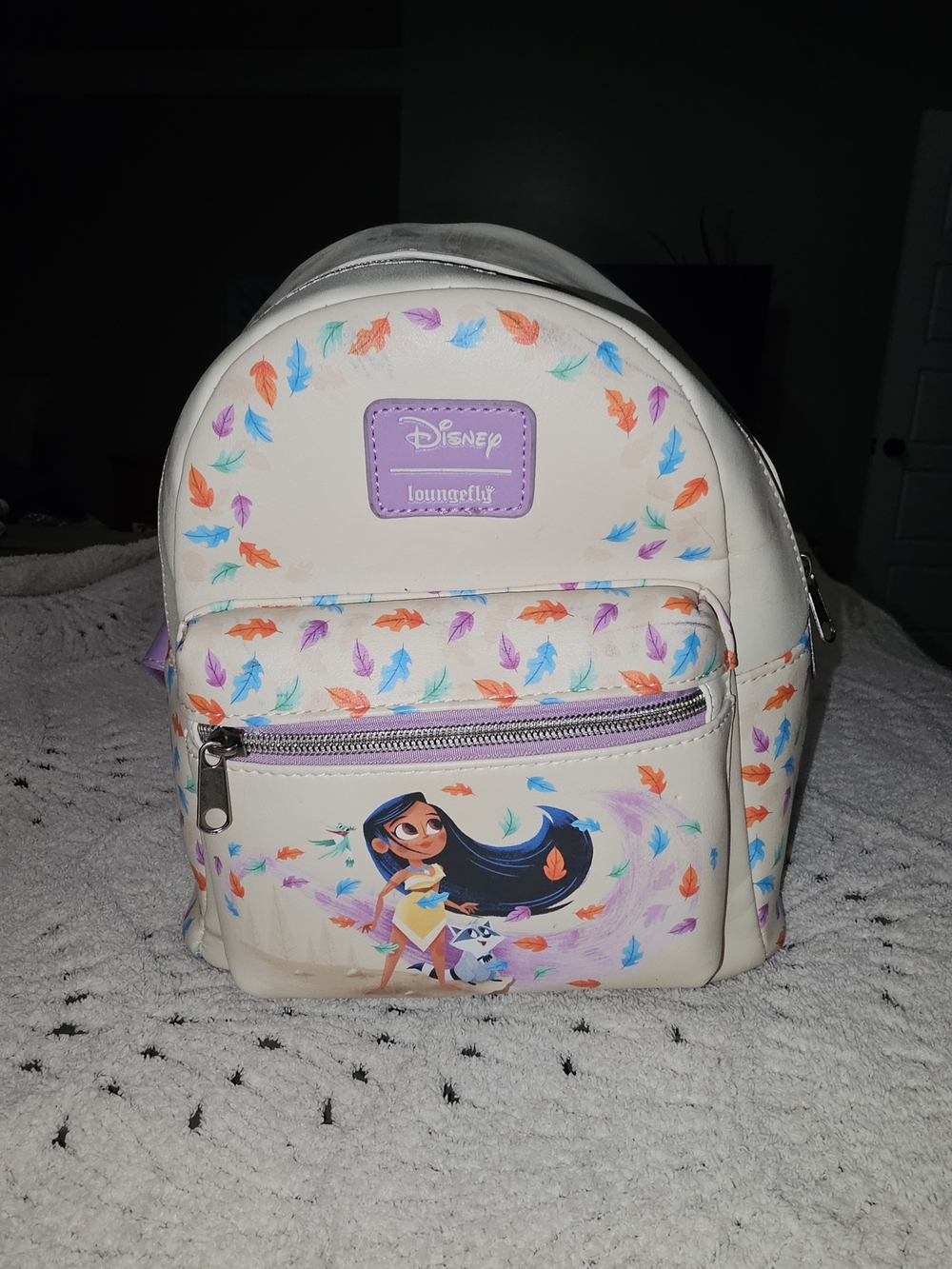 Loungefly Kids Mini Backpack - White with Multicolor Feathers